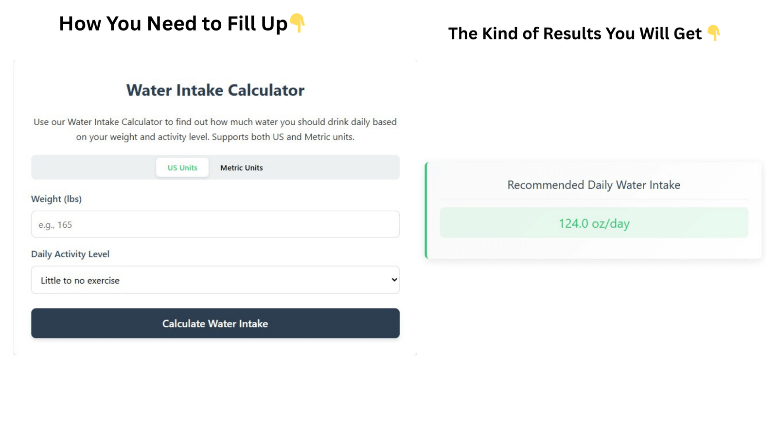 Water Intake Calculator